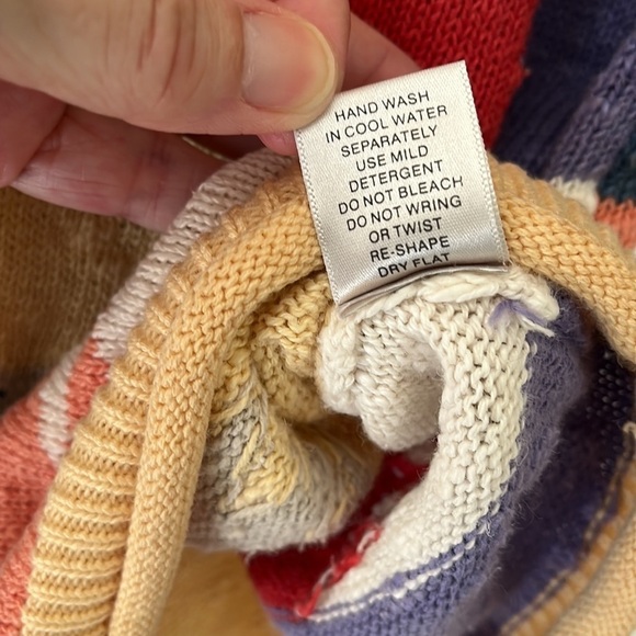 Cotton Blend Women’s Sweater Top Cardigan Large Southwestern Patchwork Colorful - Picture 7 of 16